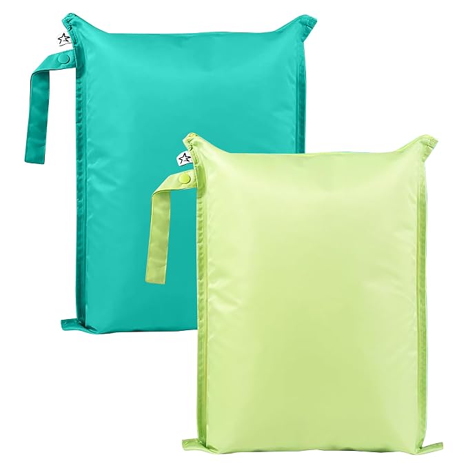 Tiny Twinkle Mess Proof Wet Bags | 2-Pack Reusable Waterproof Wet Bags by TinyTwinkle