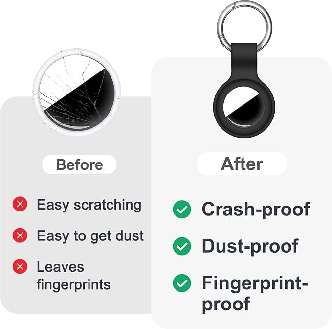 Linsaner Case for AirTag 2nd Gen & 1st Gen, Silicone Holder Keychain Key Ring - Image 7