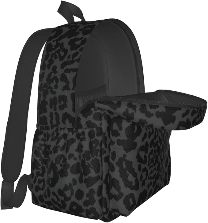 cfpolar 17 Inch Backpack Dark Gray Cheetah Leopard Print Laptop Bag Shoulder - Image 8