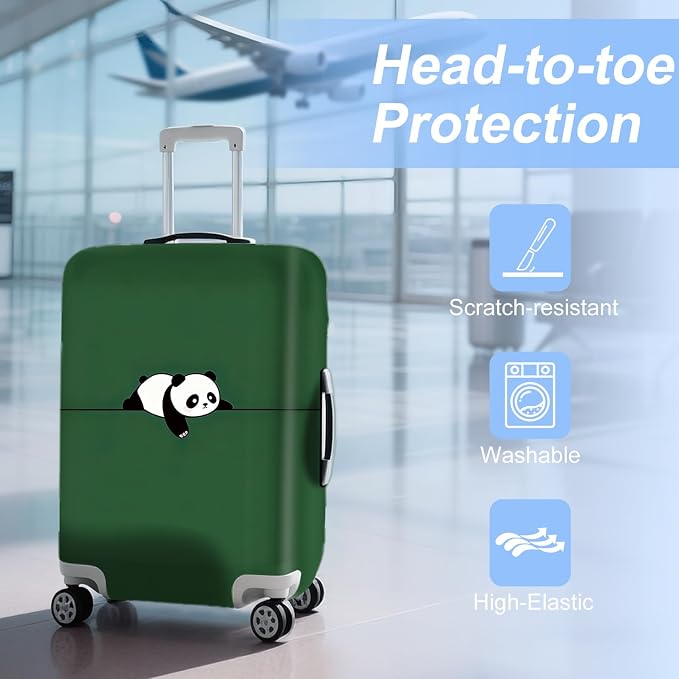ANNA QUEEN Panda Travel Luggage Cover- Cartoon Cute Stretchable Airplane - Image 3
