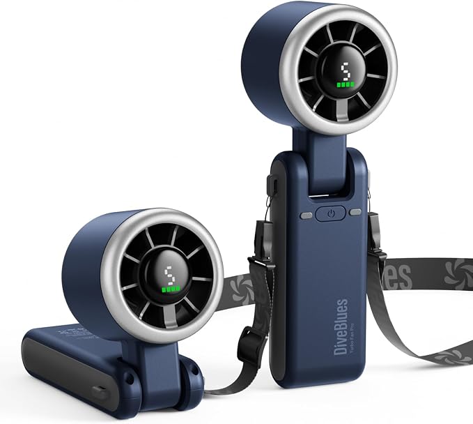 Diveblues Portable Handheld Turbo Fan, 5 Gear Wind, Battery Operated, 3 IN 1 by Diveblues