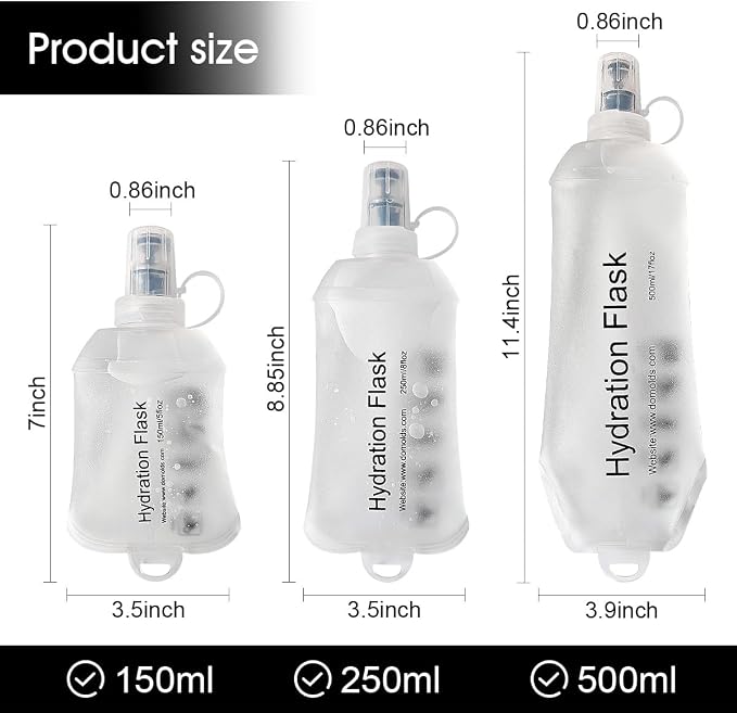 WILDREEDS 500ml Soft Flask, TPU Collapsible Soft Water Bottle - Image 4
