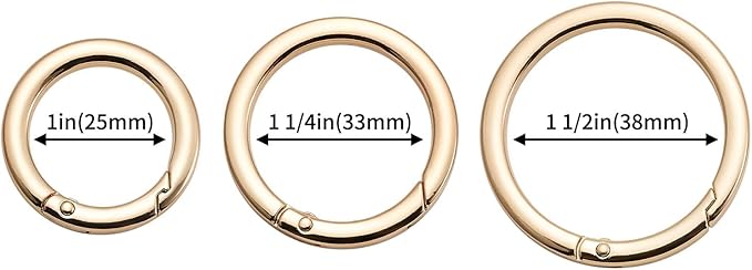 DEVPSISR 4pcs Flat Trigger Spring O Rings, Metal Keychain Ring Round Carabiner - Image 2