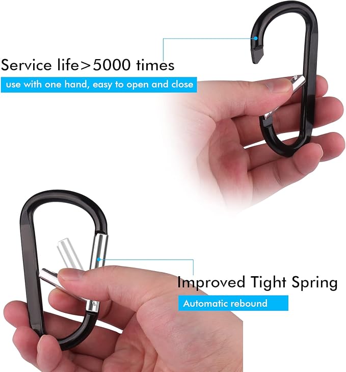 Carabiner Caribeaner Clip, Extra Large 4" Aluminum Carabeaner Keychain Hook - Image 4