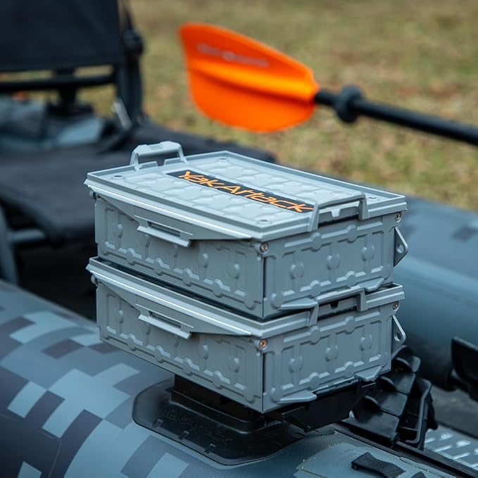 YakAttack TracPak Combo Kit – Battleship Grey | 2 Stackable Storage Boxes + - Image 9