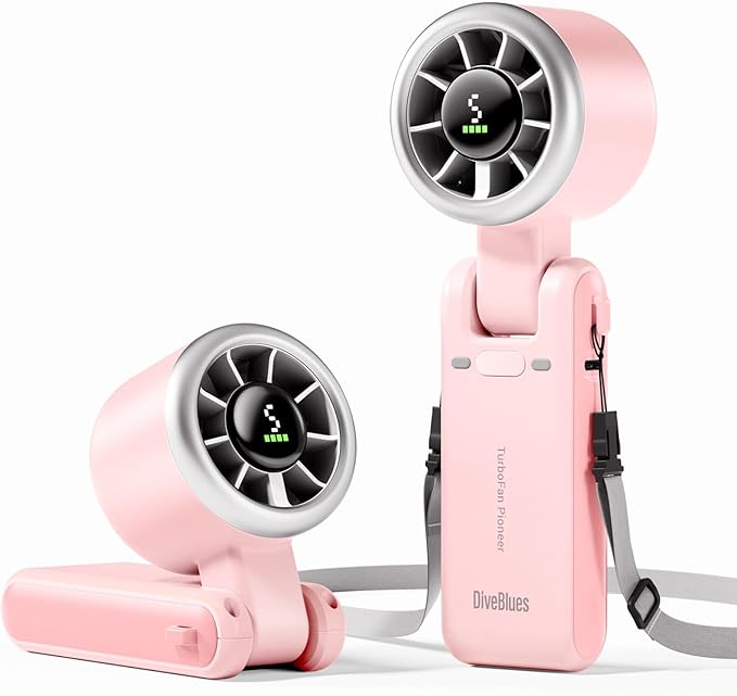Diveblues Portable Handheld Turbo Fan, 5 Gear Wind, Battery Operated, 3 IN 1 by Diveblues
