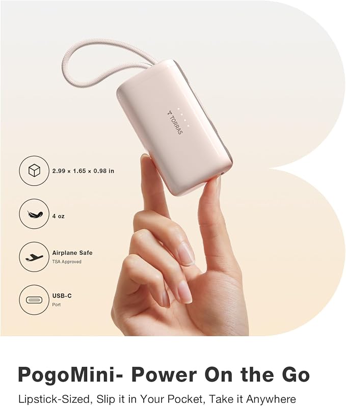 TORRAS 2-in-1 iPhone 16 Portable Charger, 000mAh 22.5W Mini Power Bank - Image 6