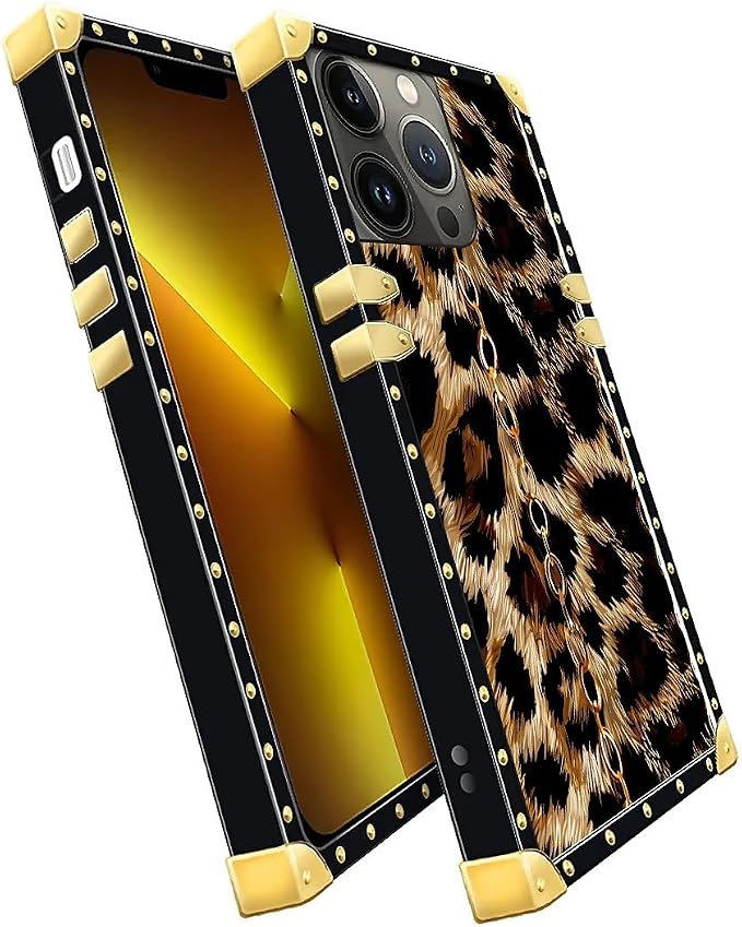 Compatible with iPhone 13 Pro Case, Seamless Gold Chain Leopard Luxury Golden - Image 3