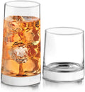 Libbey Cabos 16-Piece Rocks and Tumbler Glasses Set, Angled Glass Cups Set by Libbey