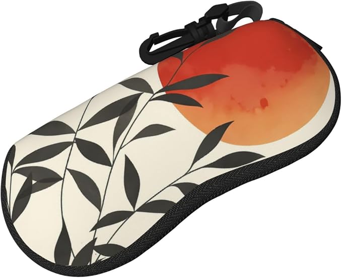 Watercolor Orca Whale Glasses Case Neoprene Portable Zipper Eyeglass Bag - Image 2
