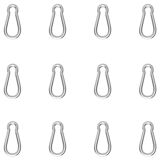 Carabiner, Heavy Duty Galvanized Steel Spring Snap Hook Carabiner Clips by High-PQ