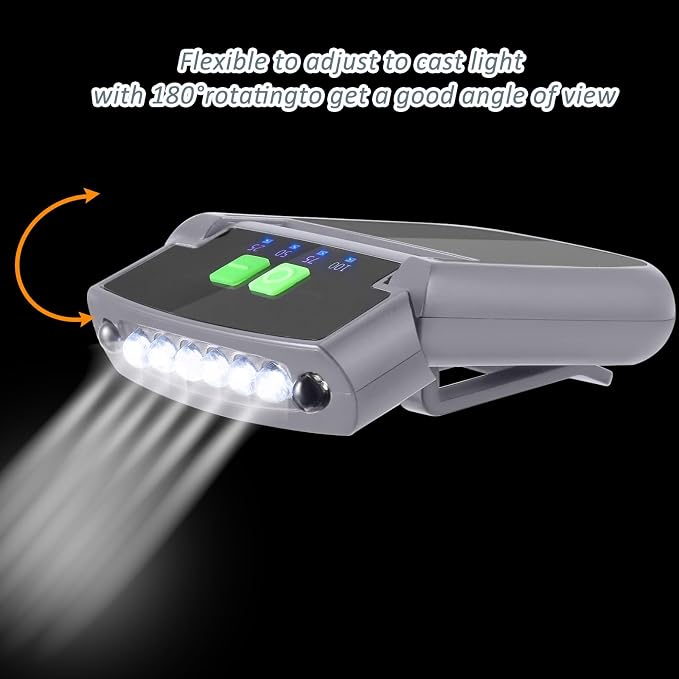 Mudder LED Clip on Cap Lights USB Rechargeable Cap Flashlight Clip Waterproof - Image 4