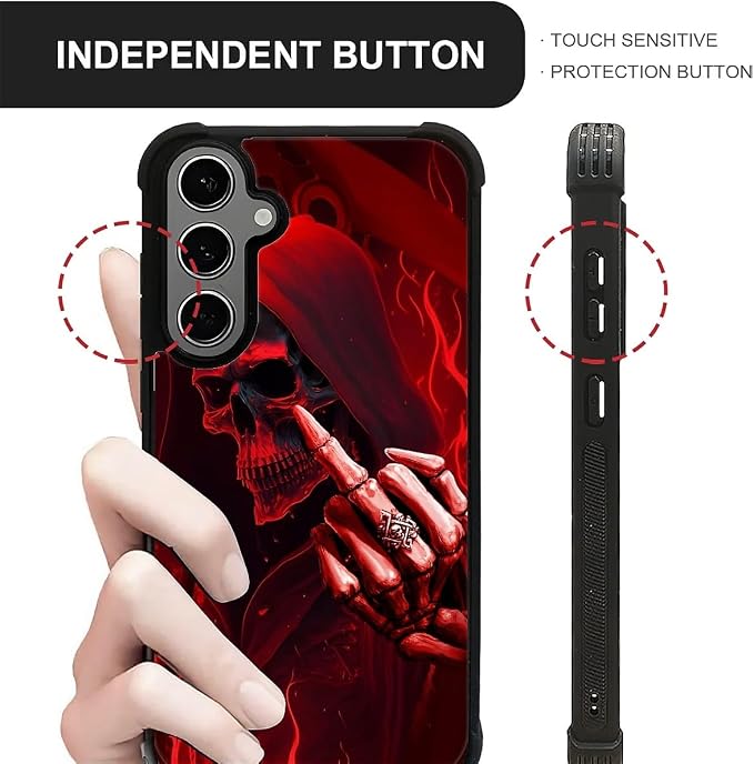for Samsung Galaxy S24 S25 Plus Case, Gestures Funny Skull Pattern Graphic - Image 6