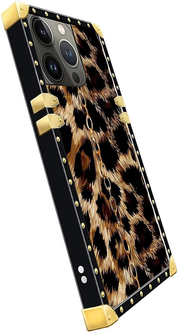 Compatible with iPhone 13 Pro Case, Seamless Gold Chain Leopard Luxury Golden - Image 4