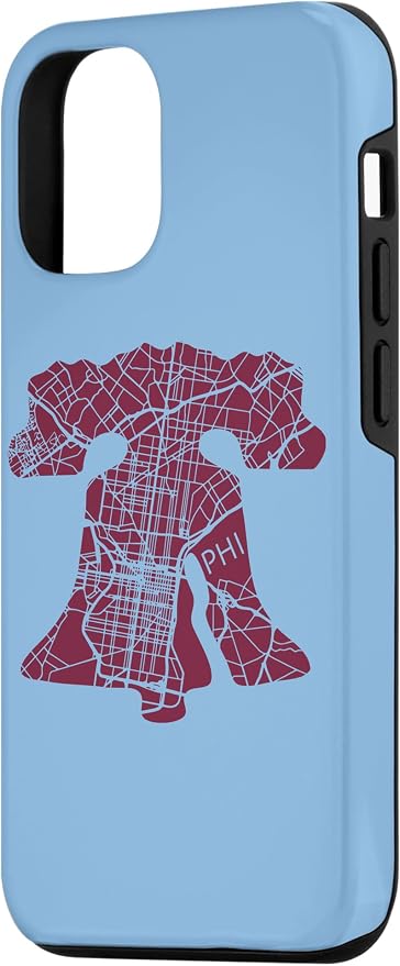Philadelphia Street Map Liberty Bell Vintage Maroon Philly Case - Image 2