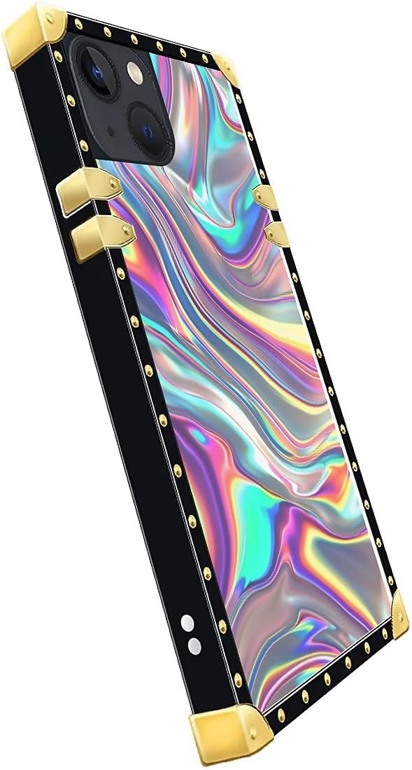 Compatible with iPhone 13 Case, Holographic Abstract Iridescent Textures Luxury - Image 4