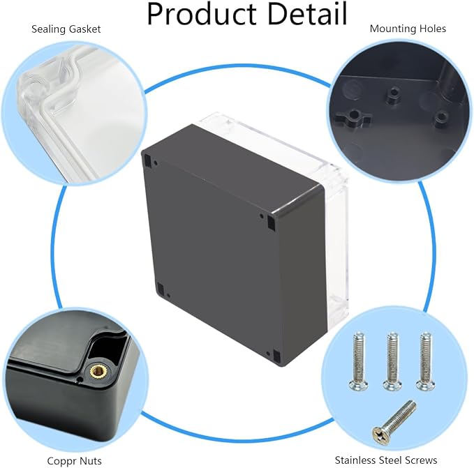 Project Box IP65 Waterproof Junction Box ABS Plastic Black Electrical Boxes DIY - Image 5