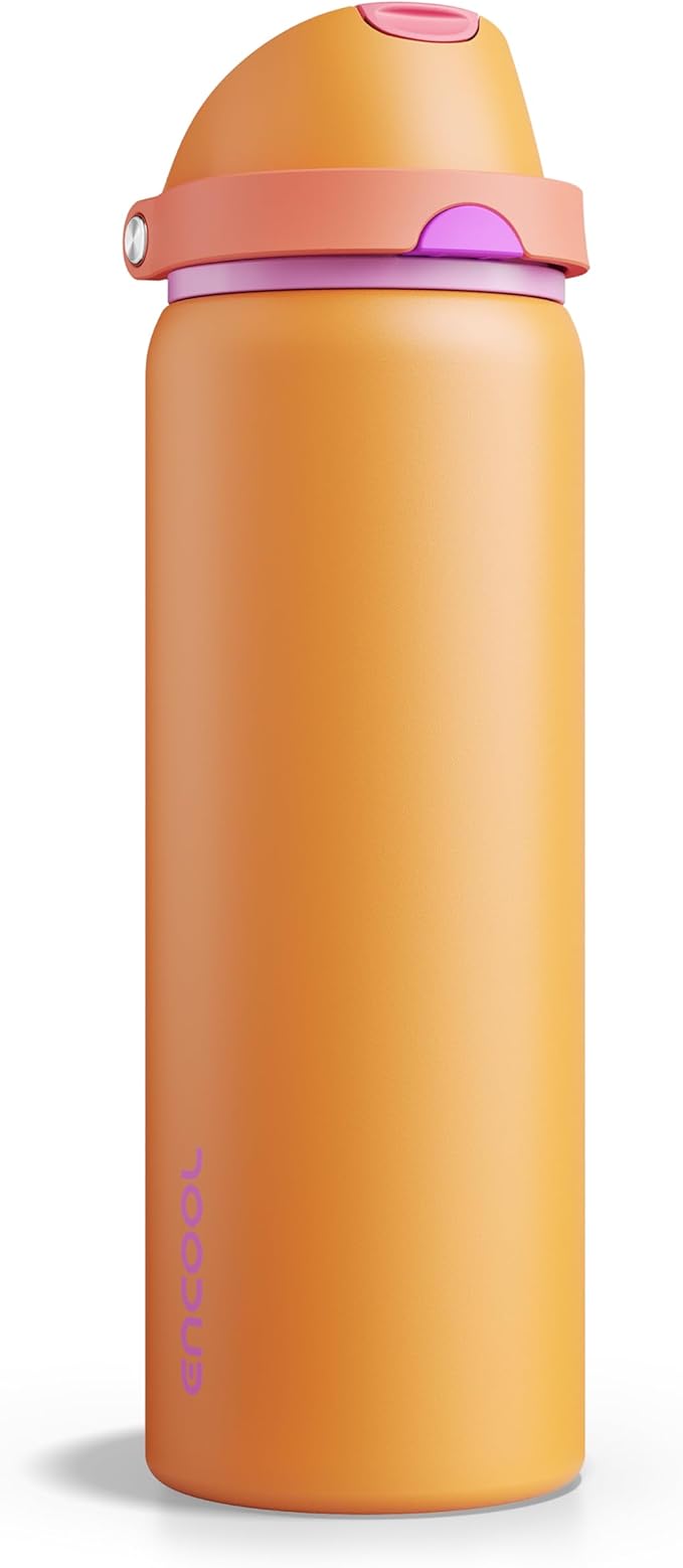 Insulated Water Bottle with Straw by ENCOOL