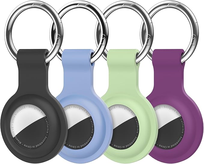 Compatible with AirTag Holder Case Keychain 4 Pack, - Image 8