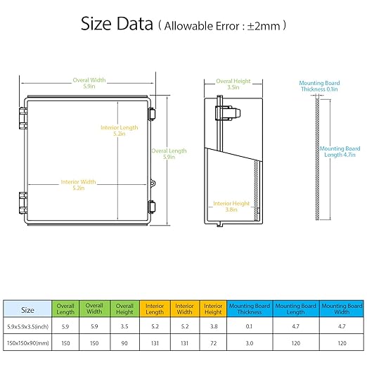 LeMotech Electrical Box, IP67 Waterproof Hinged Clear Cover Stainless Steel - Image 2