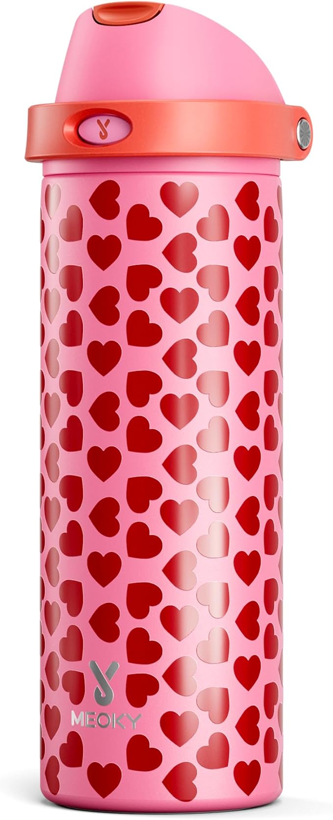 24 oz Valentine's Day Water Bottle: Meoky Stainless Steel Heart Water Bottle by MEOKY