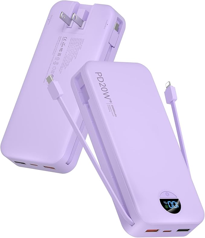 citicr Portable Charger Power Bank, 20000mAh PD20W USB C Fast Charging by CITICR