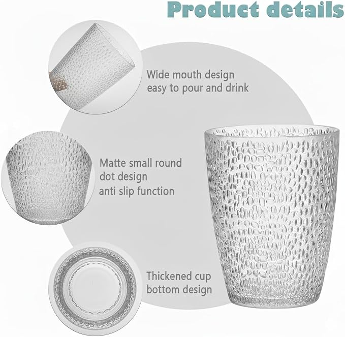 Clear Plastic Drinking Glasses, Reusable Acrylic Drinking Cups, Stackable - Image 6