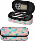 Tie Dye Pencil Case Pink Blue Ring Spray Artistic Design Pencil Bag Pen Markers by Unknown
