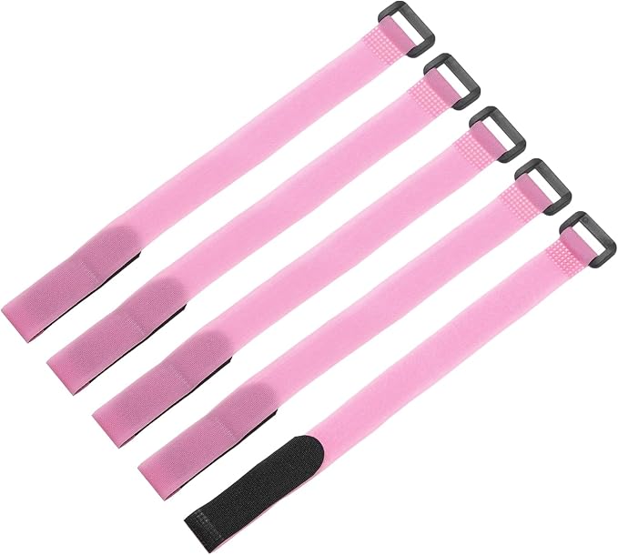 MECCANIXITY 5Pcs Reusable Battery Tie Down Straps, 0.8x12" Pink Nylon by MECCANIXITY