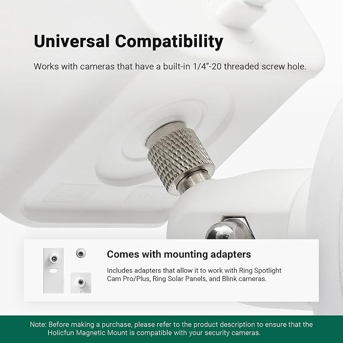 Holicfun Indoor Outdoor Camera Magnetic Mount, Compatible - Image 5