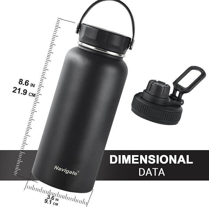 Navigate 32 oz Insulated Stainless Steel Sports Water Bottle - Image 2