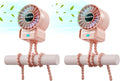 2 Pack Multifunctional Portable Stroller Fan 4 Speed 6600rpm High Speed Usb by AaoLin