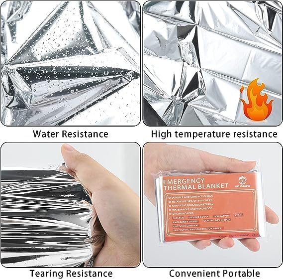 QIO CHUANG Emergency Mylar Thermal Blankets -Space Blanket Survival kit Camping - Image 5