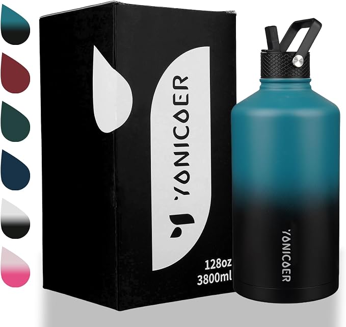 Insulated Water Bottle 128oz, Triple Wall Vacuum Stainless Steel, Leak Proof & - Image 7