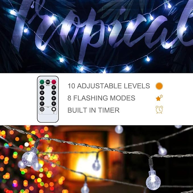 Metaku Outdoor String Lights Battery Operated 16.4ft 50LED Fairy Lights - Image 3