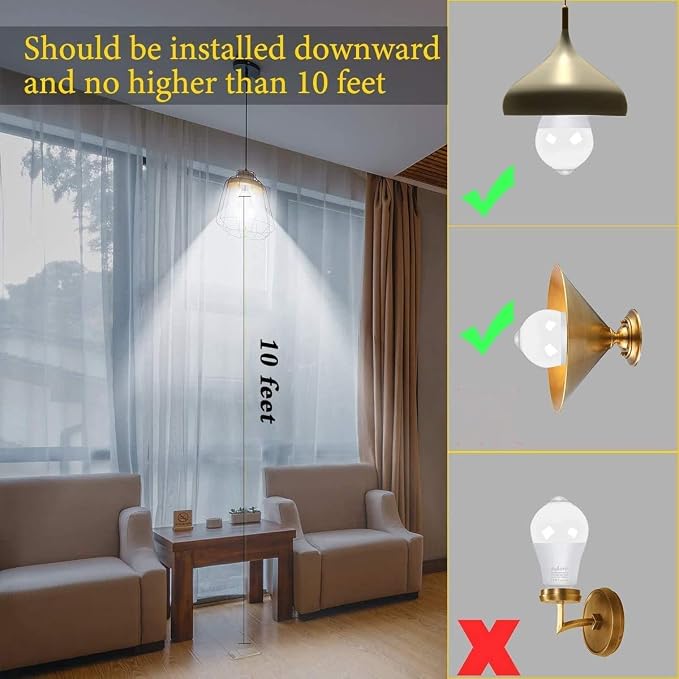 Aukora Motion Sensor Light Bulbs 4-Pack, 12W E26 Motion Activated Dusk to Dawn - Image 4