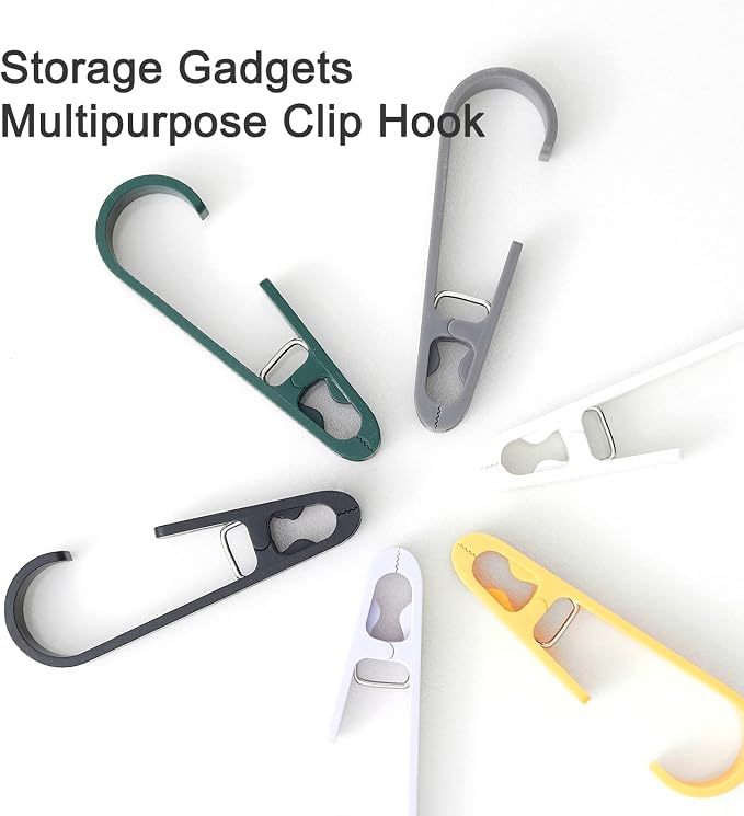 Multipurpose Hook Clips, Strong Large Plastic Clothes Clip Hanger, S Hooks - Image 9