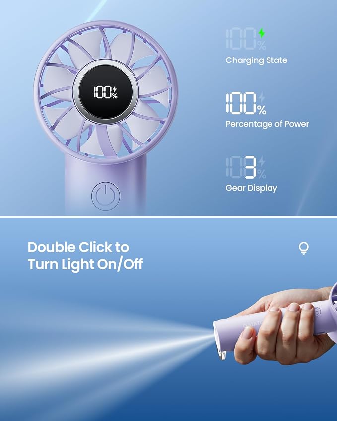 Gaiatop Portable Mini Fan, 3 Speed Handheld Fans - Image 6