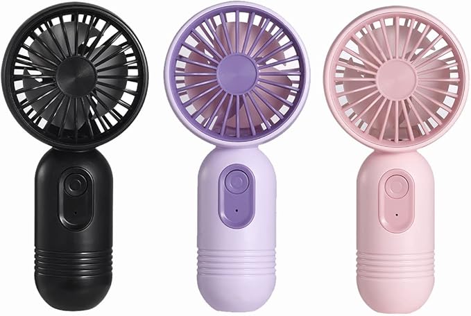 Mini Portable Fan 3 Pack, Cute Handheld Battery Operated Lightweight Small by JODNO