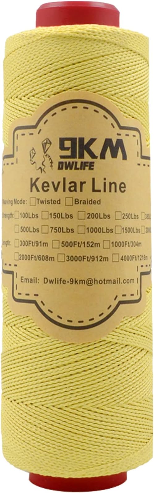 9KM DWLIFE Braided Kevlar Cord, 100lb~2000lb, High Tensile Strength, Flame by 9KMDWLIFE
