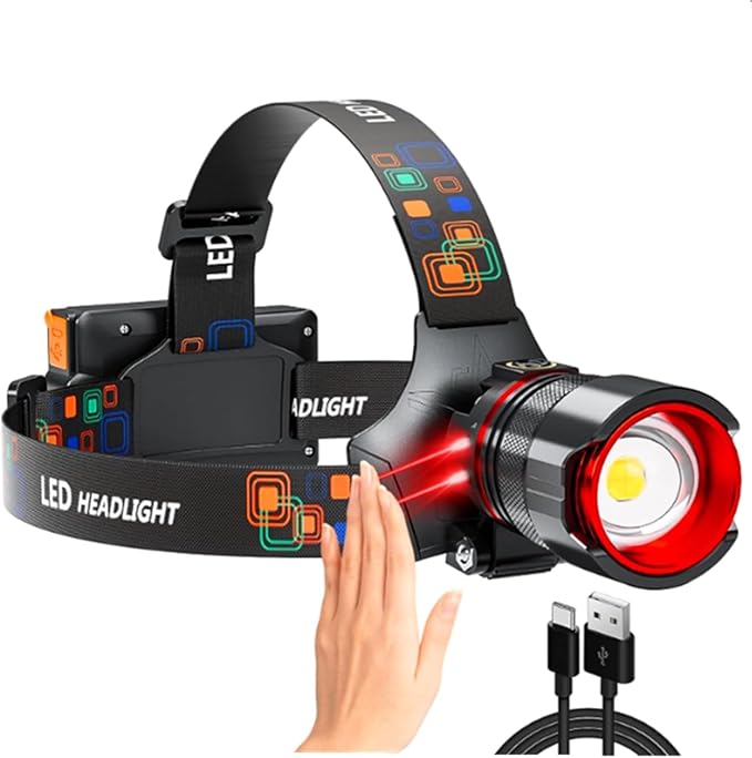 Headlamp Rechargeable 90000 Lumens Ultra Bright Head Lamp Super Bright Hard Hat - Image 9