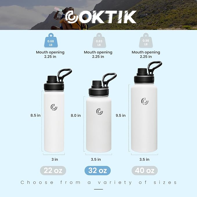 Sports Water Bottle 32oz, Insulated Water Bottle - Image 2