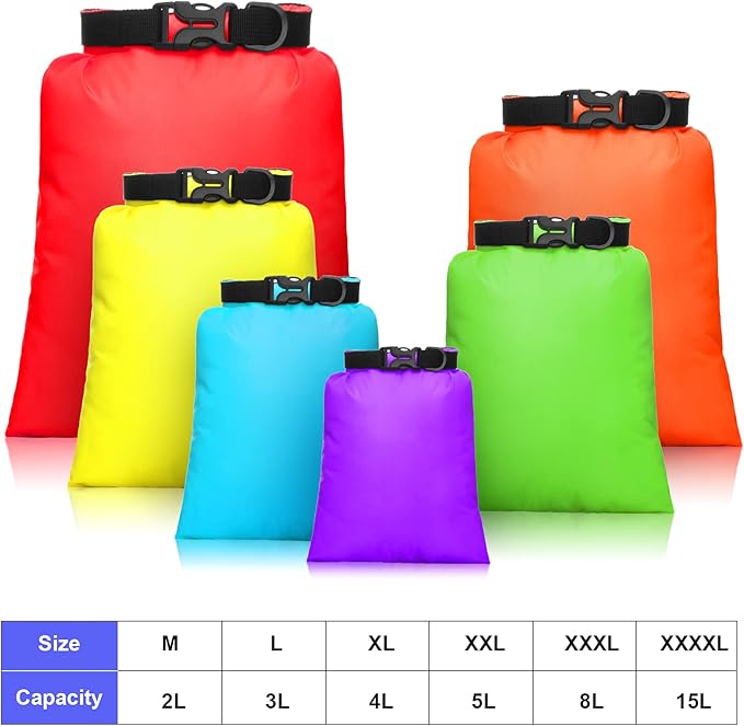 Shappy 6/12 Pcs Waterproof Dry Bags, Lightweight Outdoor Waterproof Dry Stuff - Image 2