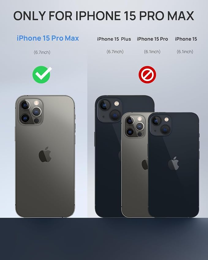 Lanhiem Magnetic for iPhone 15 Pro Max Waterproof Case, Built-in Privacy Screen - Image 5