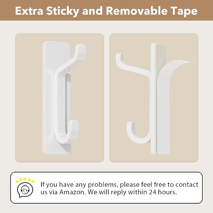 pickpiff Wall Hooks for Coat and Towel: 13LB Strong Adhesive Door Hanger Stick - Image 3