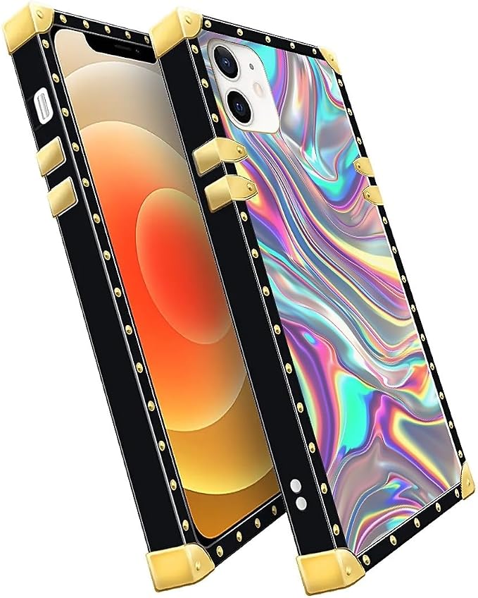 Compatible with iPhone 11 Case, Holographic Abstract Iridescent Textures Luxury - Image 3