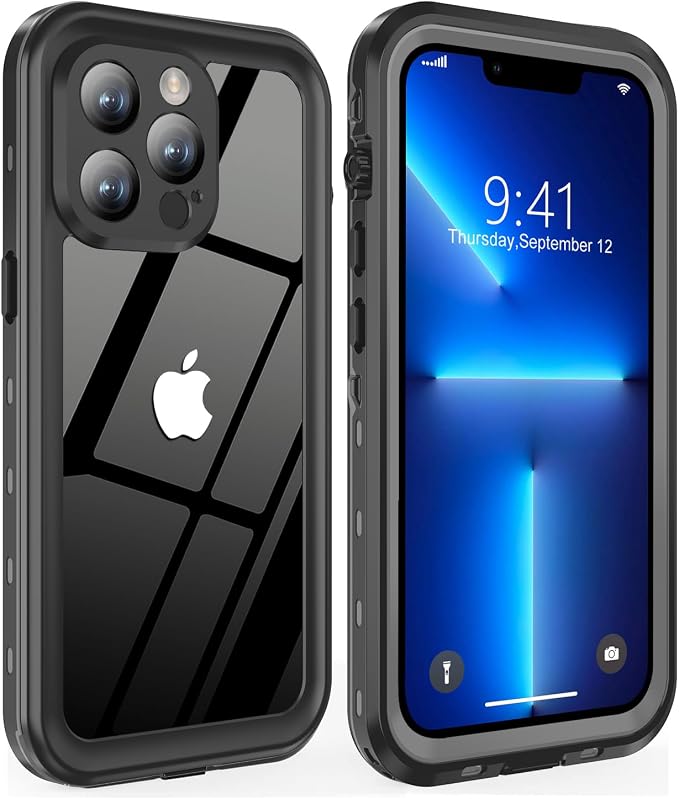 for iPhone 13 Pro Max Case Waterproof Shockproof Dustproof Full-Body Sturdy by Dewfoam
