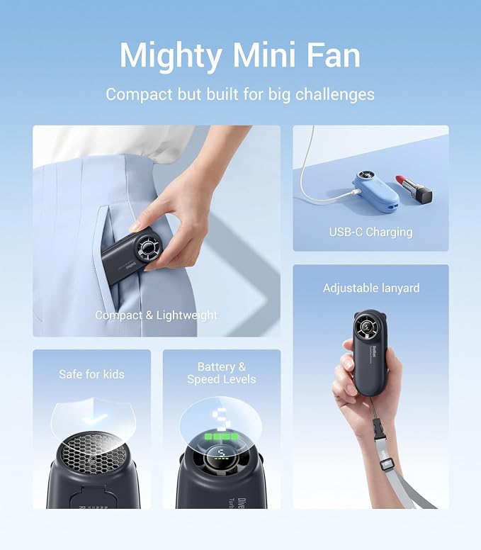 Diveblues TurboBear Portable Handheld Turbo Fan- Powerful Air Speed, - Image 4