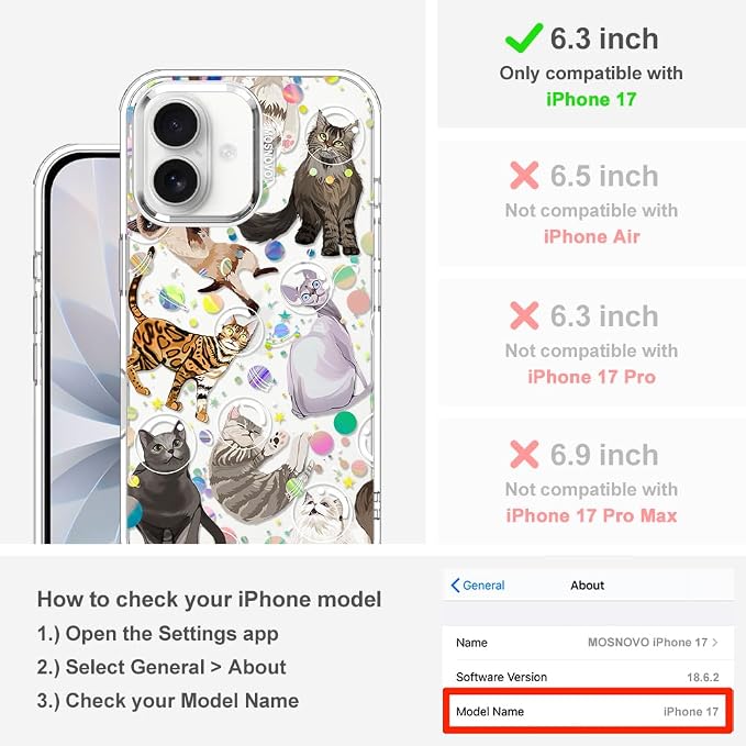 MOSNOVO for iPhone 17 Case | Military Grade 6.6ft Drop Tested | Camera Control - Image 2