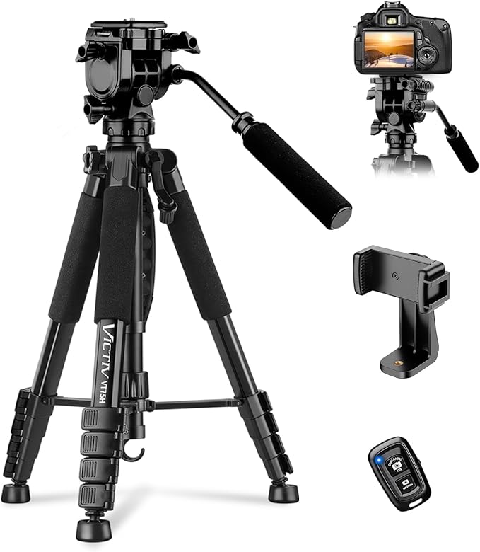 Camera Tripod, 75” Heavy Duty Tripod by Victiv